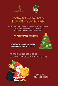 Taranto – Natale, a Statte una raccolta di giocattoli