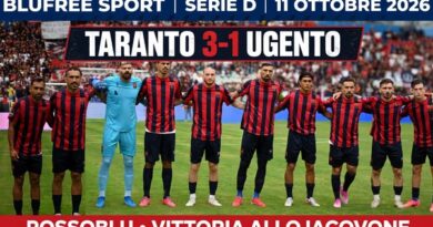 TARANTO-UGENTO 3-1: TRIS E FESTA AL “NUOVO IACOVONE”